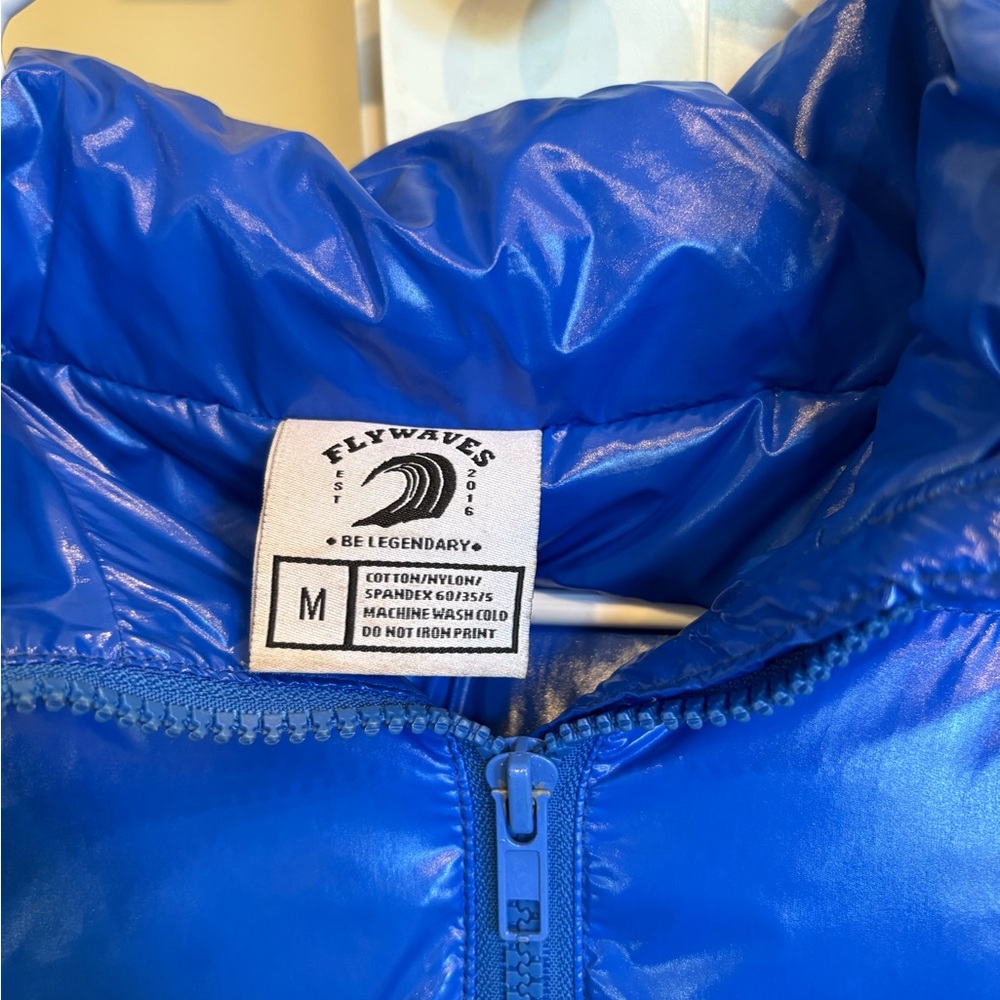 Flywaves Blue Puffer Jacket - Picture 2 of 10
